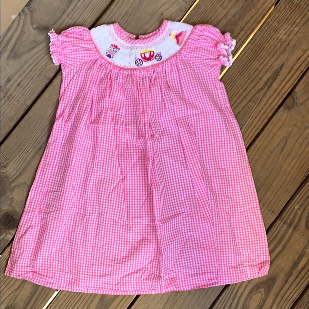 Pink princess smocked dress